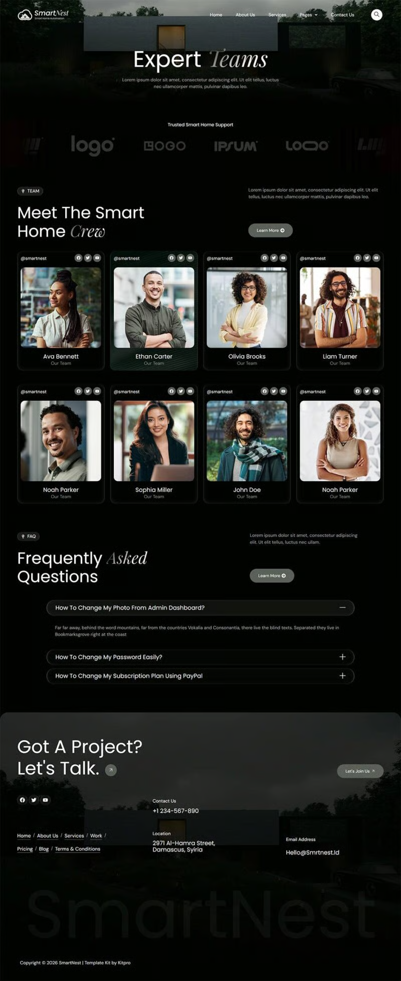 Homiqo-智能家居自动化 Elementor 模板套件 Preview 2