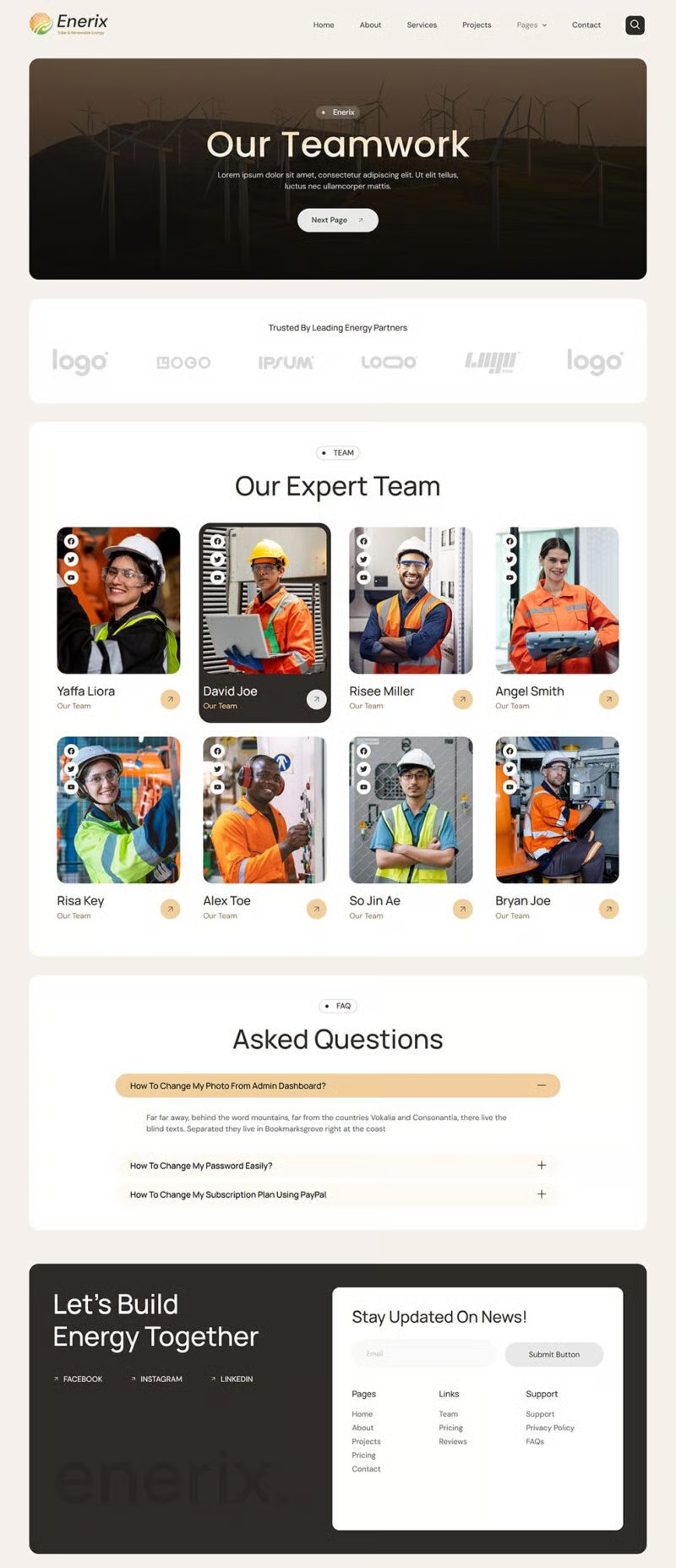 Enerix-太阳能与可再生能源 Elementor 模板套件 Preview 8