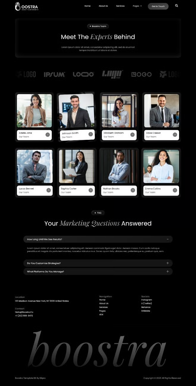 Boostra-现代数字营销 Elementor 模板套件 Preview 3