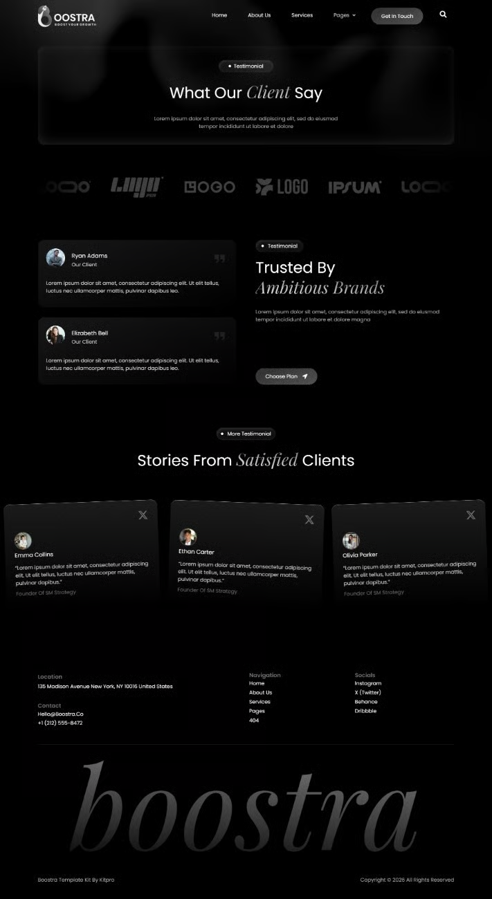 Boostra-现代数字营销 Elementor 模板套件 Preview 4