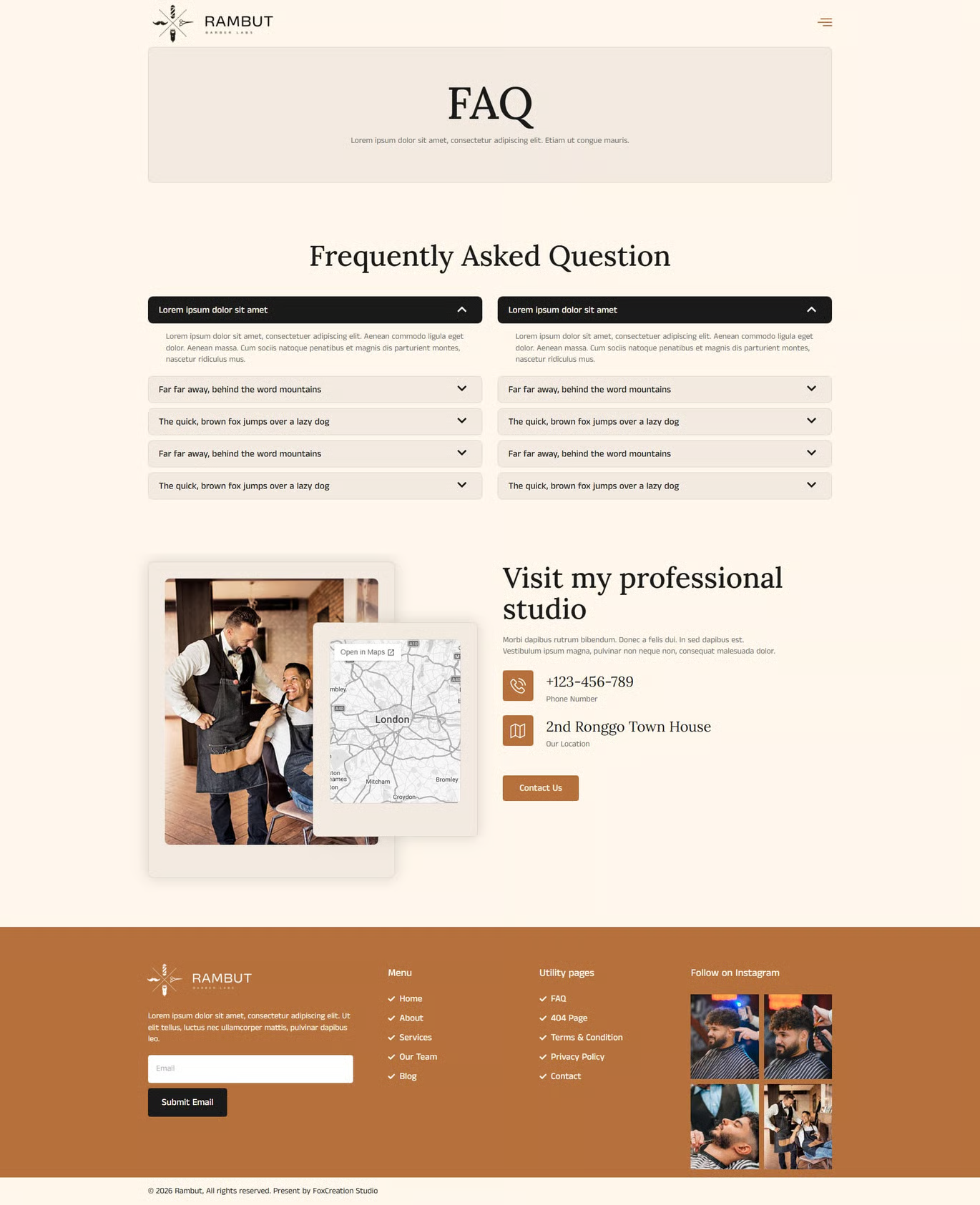 Rambut – 男士理发店 Elementor Pro 模板套件 Preview 2