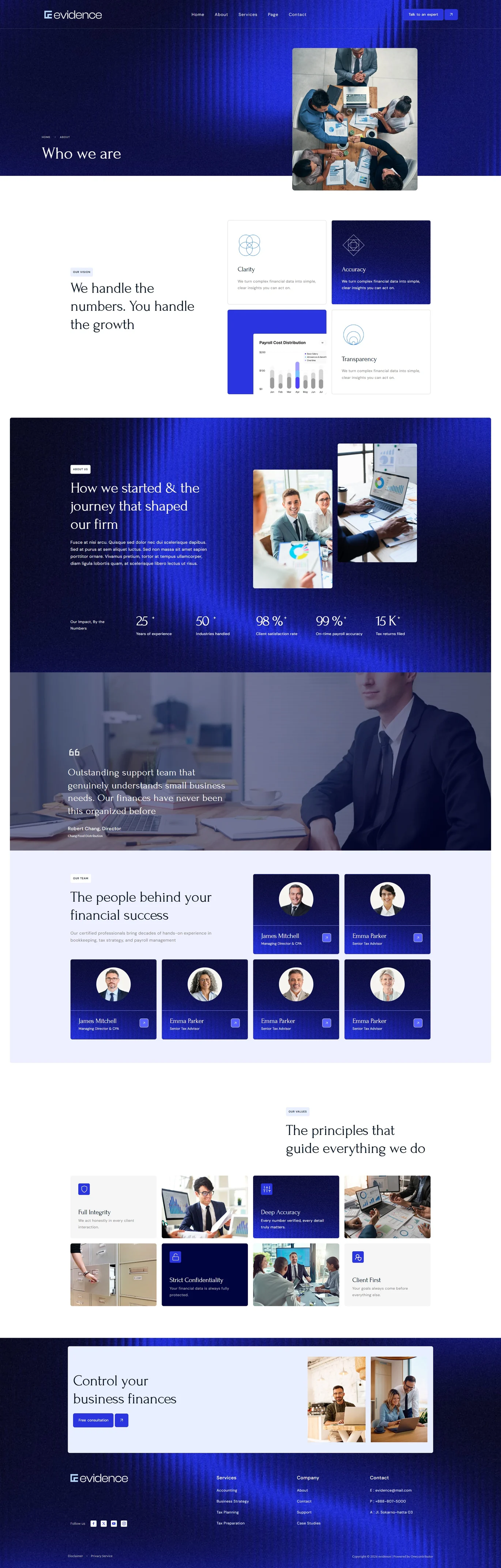 Evidence – 会计税务与 CPA 注册会计师服务 Elementor 模板套件 Preview 5