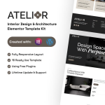 Atelior – 室内设计与建筑设计 Elementor 模板套件