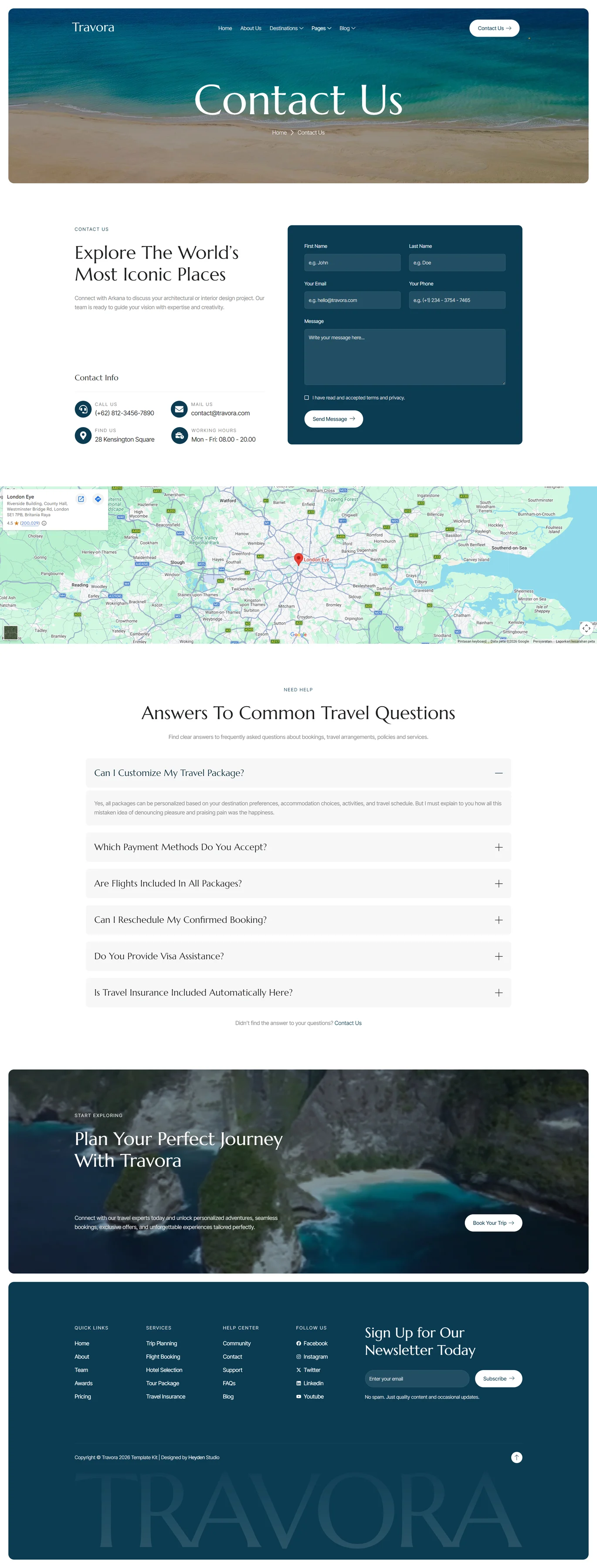 Travora – 旅游旅行社 Elementor 模板套件 Preview 6