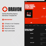 Bravon- 初创企业品牌设计机构 Elementor 模板套件