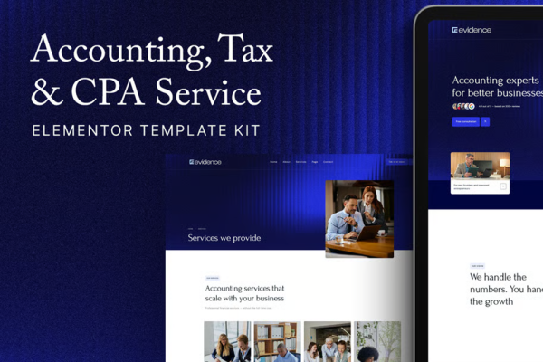 Evidence – 会计税务与 CPA 注册会计师服务 Elementor 模板套件