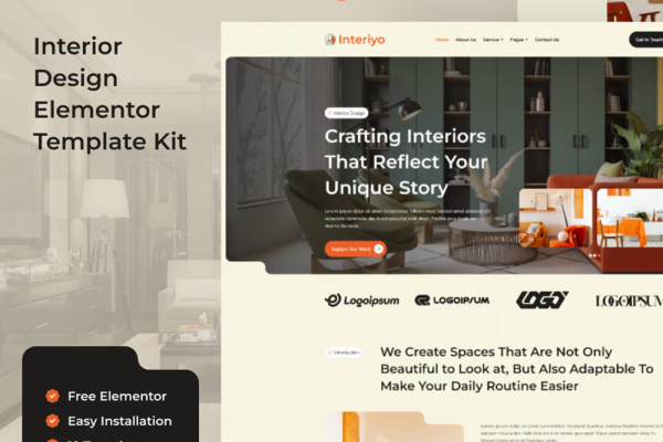 Interiyo – 室内设计 Elementor 模板套件