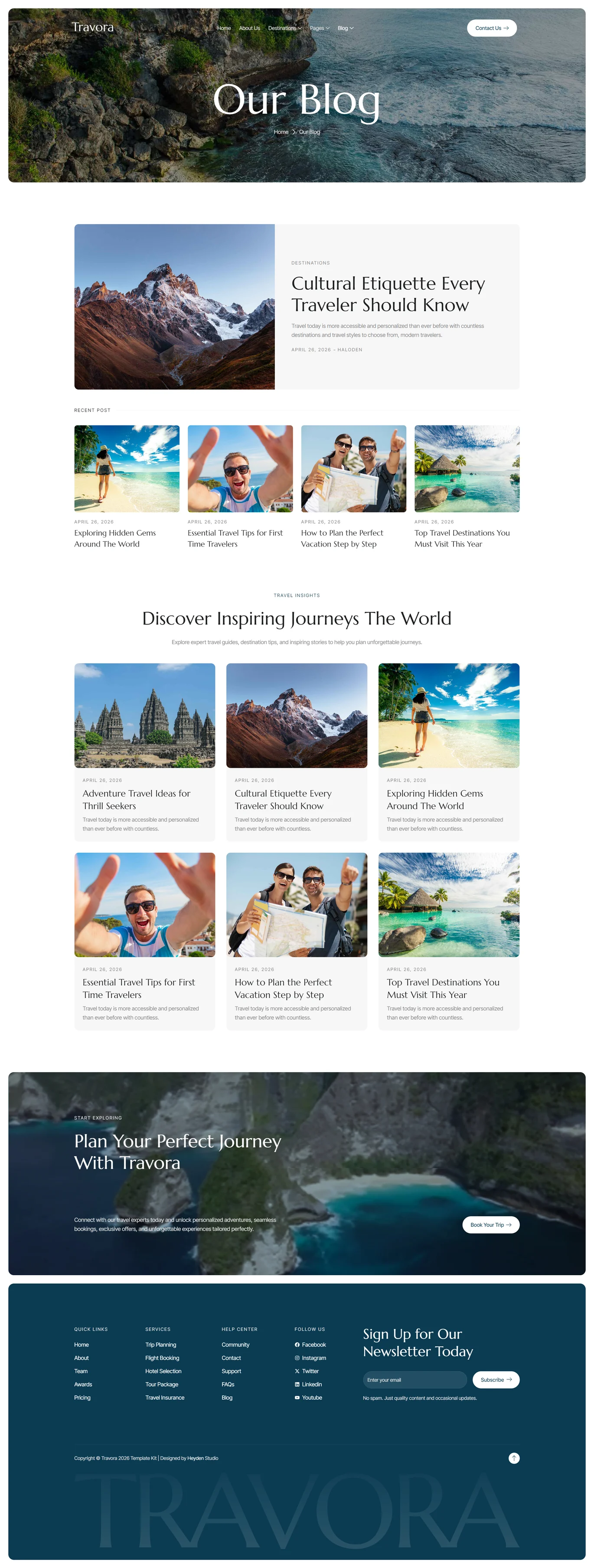 Travora – 旅游旅行社 Elementor 模板套件 Preview 4