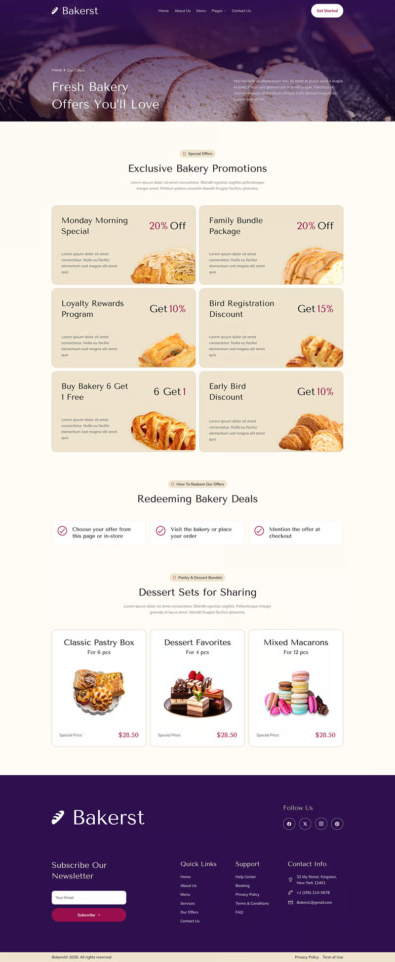 Bakerst – 烘焙糕点面包店 Elementor 模板套件 Preview 7