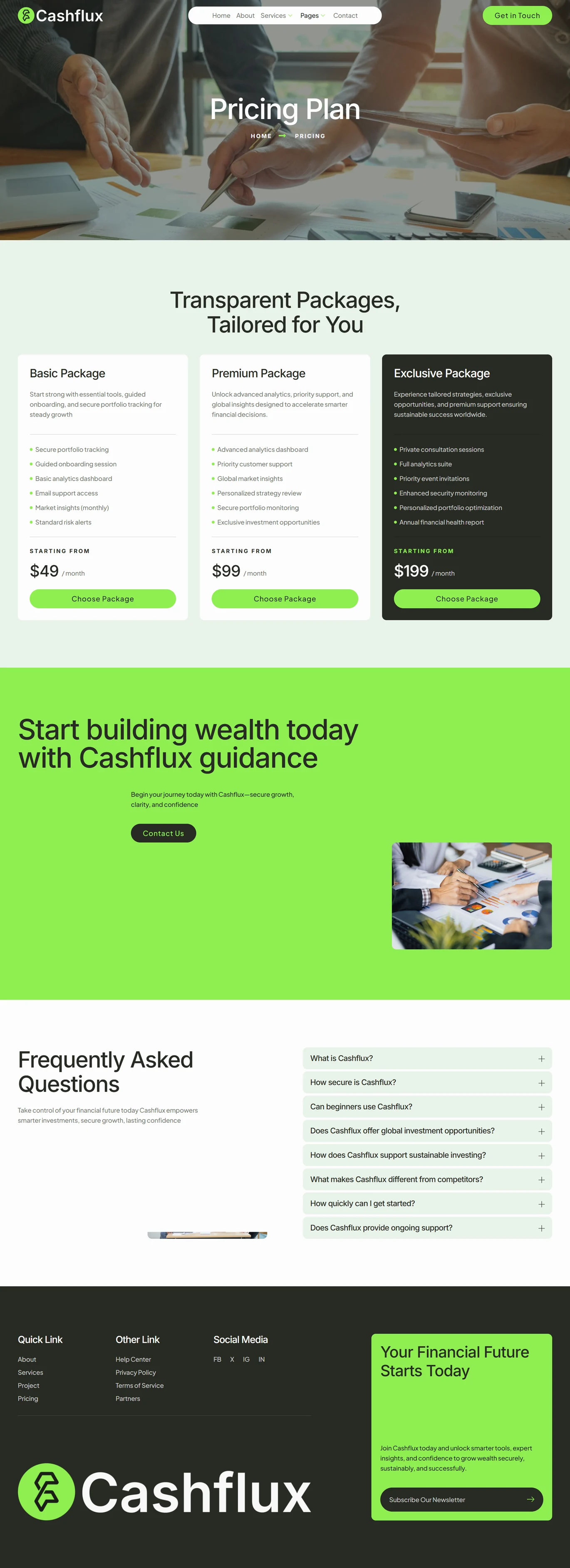 Cashflux – 金融投资行业 Elementor 模板套件 Preview 4