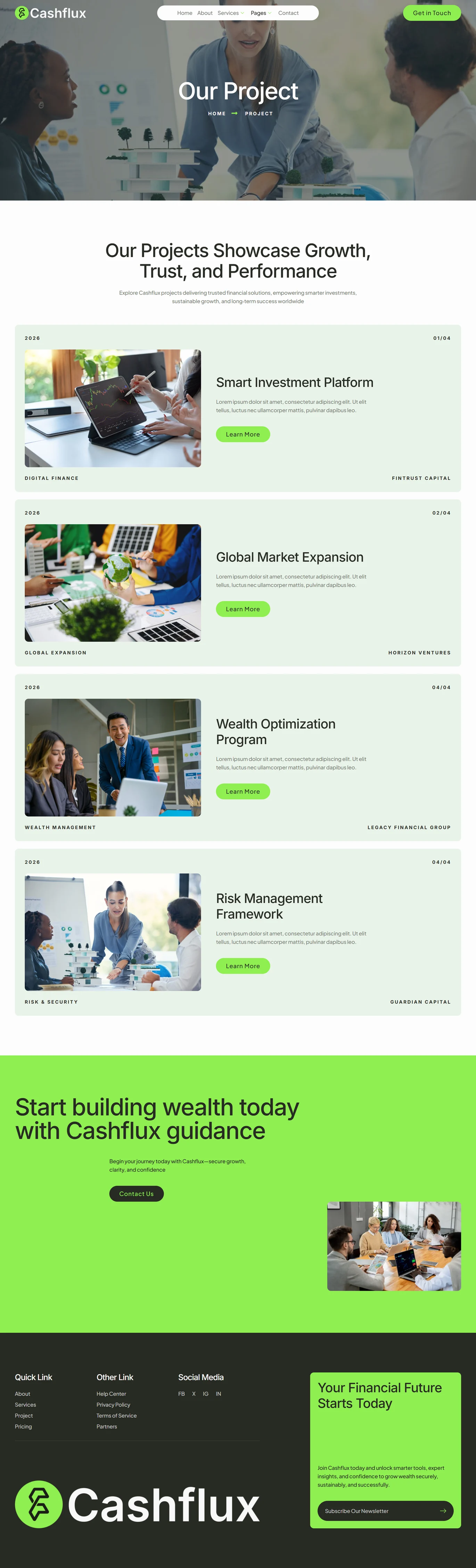 Cashflux – 金融投资行业 Elementor 模板套件 Preview 2