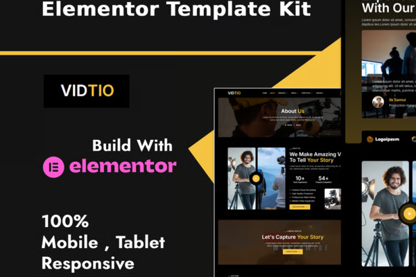 Vidtio – 视频制作行业 Elementor 模板套件