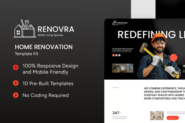 Renovra- 家装改造 Elementor 模板套件