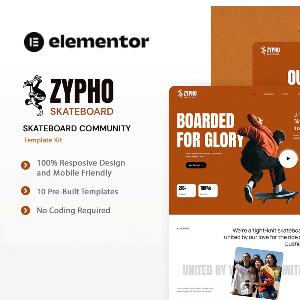 Zypho-滑板社区 Elementor 模板套件