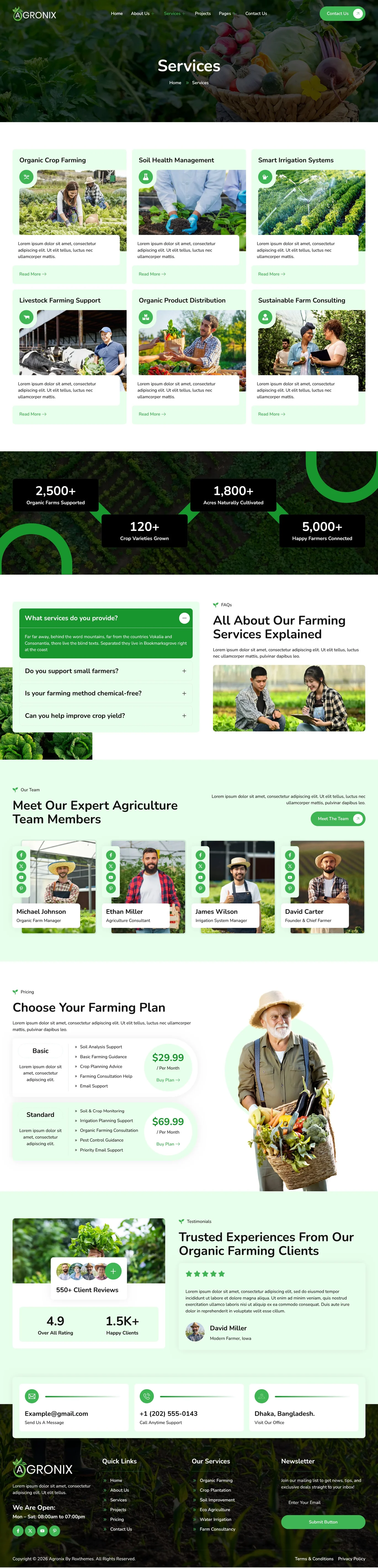 Agronix – 农业与有机种植 Elementor 模板套件 Preview 4