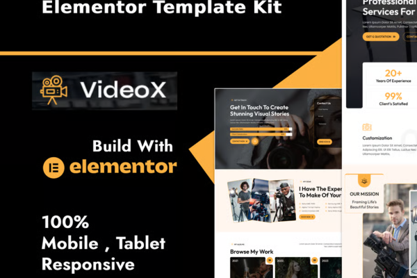 Videox – 摄影与影视制作服务 Elementor 模板套件