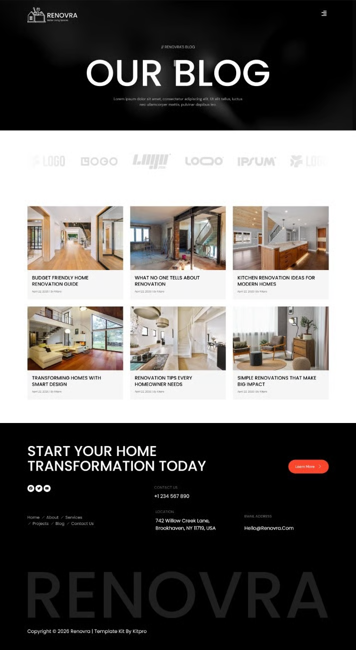 Renovra- 家装改造 Elementor 模板套件 Preview 7