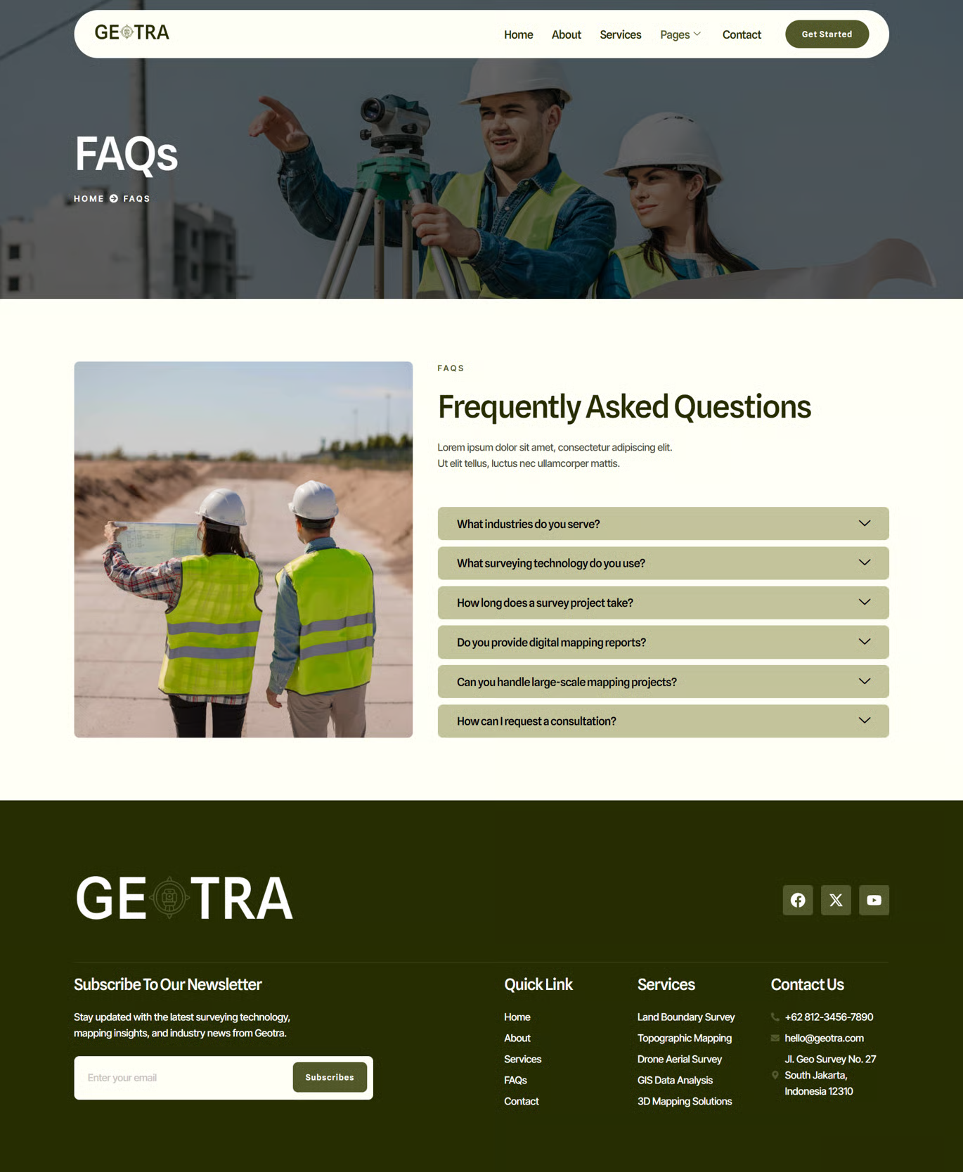 Geotra – 土地测量与数字测绘 Elementor 模板套件 Preview 7