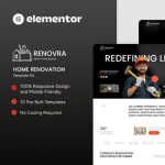 Renovra – 家装翻新 Elementor 模板套件