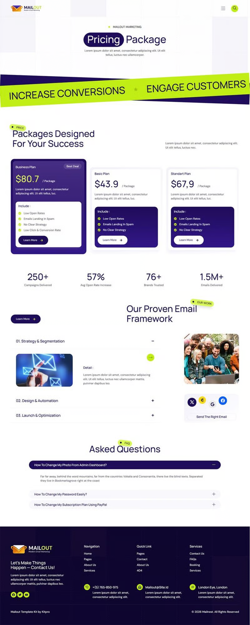 Mailout — 现代化邮件营销 Elementor 模板套件 Preview 8