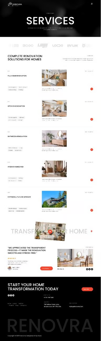 Renovra- 家装改造 Elementor 模板套件 Preview 5