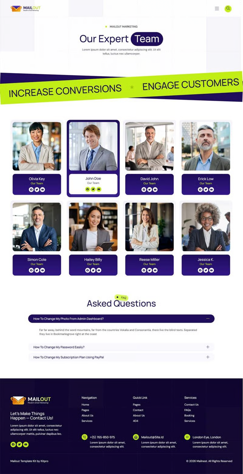Mailout — 现代化邮件营销 Elementor 模板套件 Preview 3