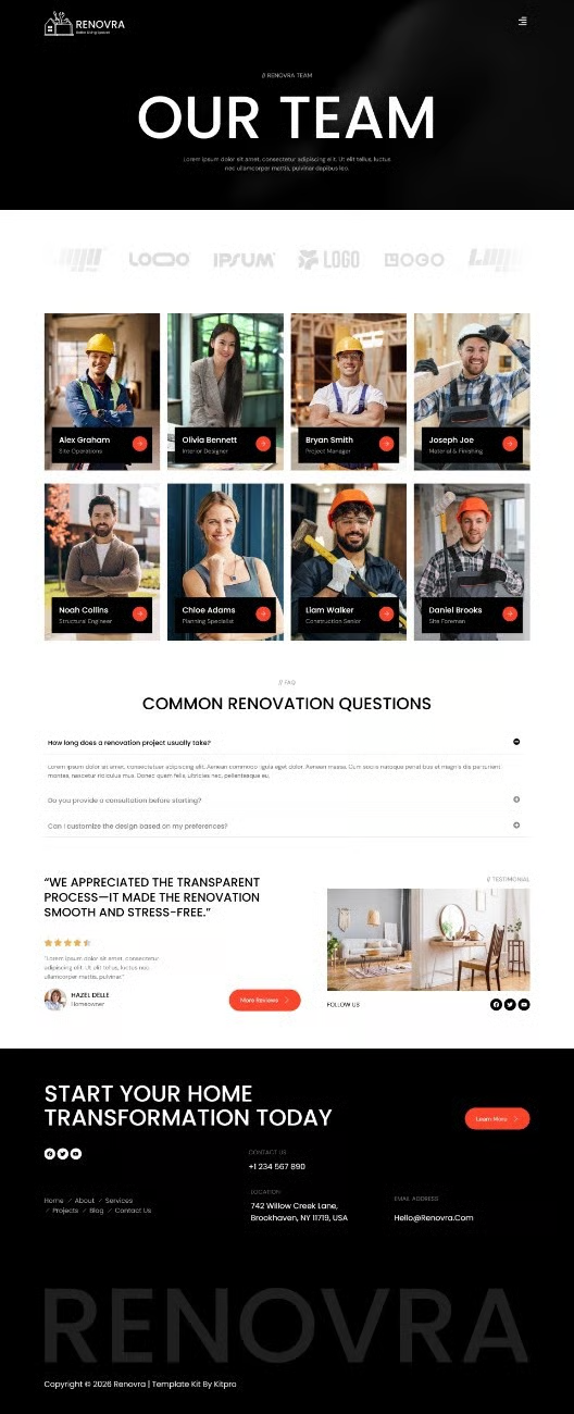 Renovra – 家装翻新 Elementor 模板套件 Preview 8