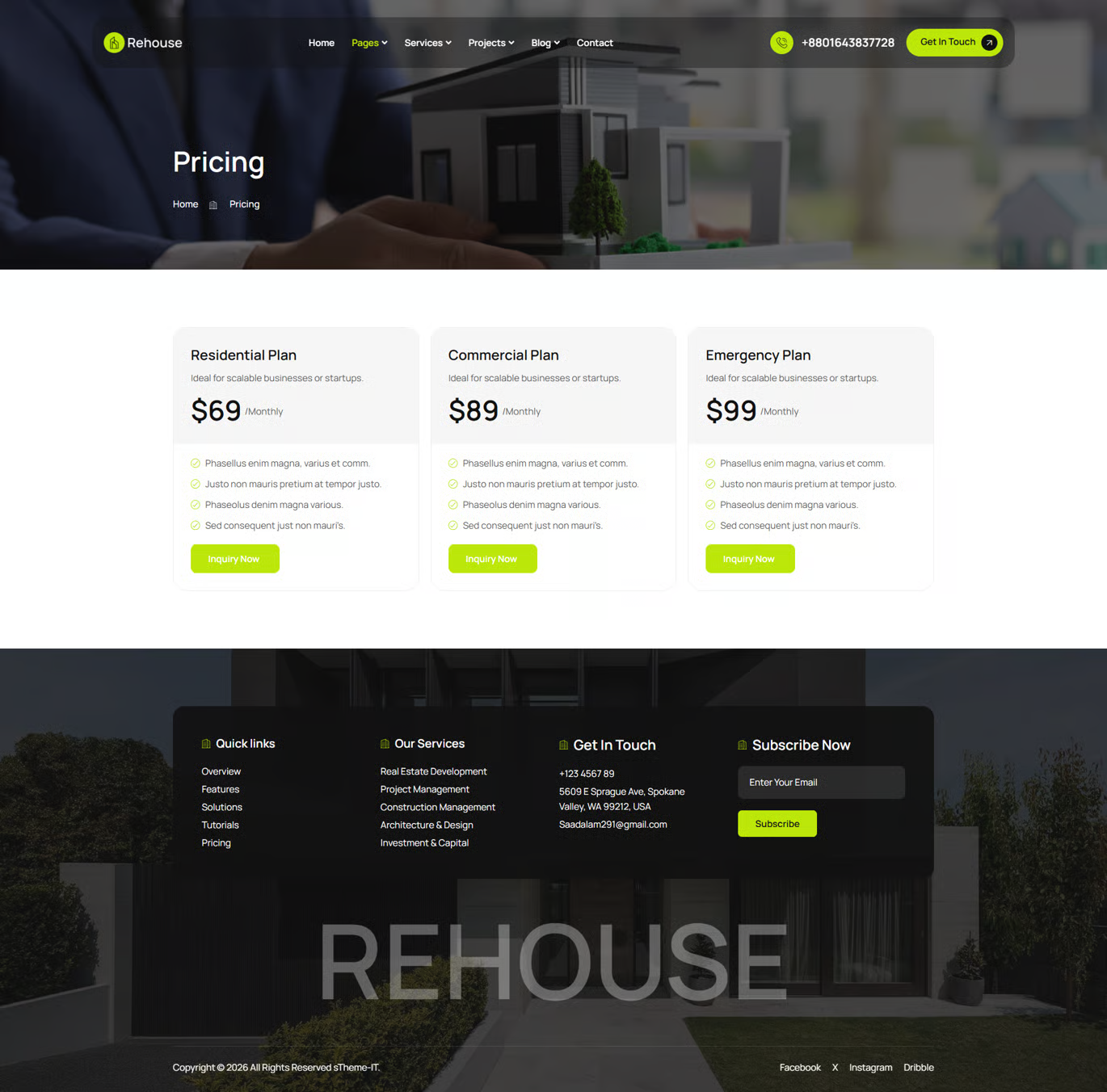 Rehouse – 房产建筑集团 Elementor 模板套件 Preview 8