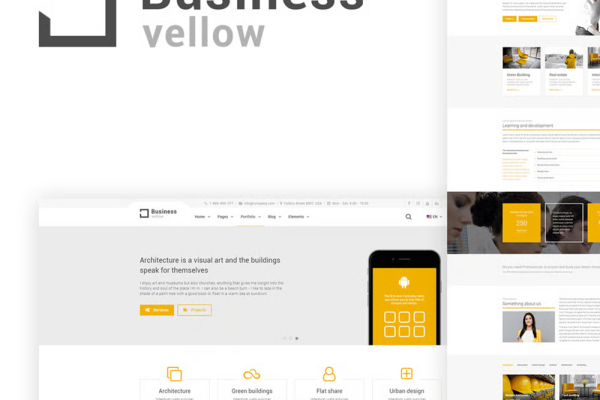 Yellow Business-建筑商业 HTML5 网站模板