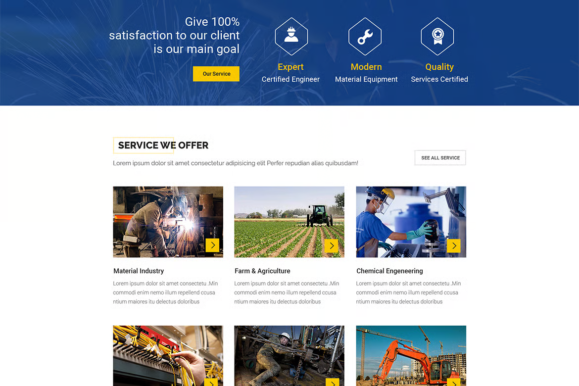 SteelPress – 工业工厂 HTML 网站模板 Preview 3