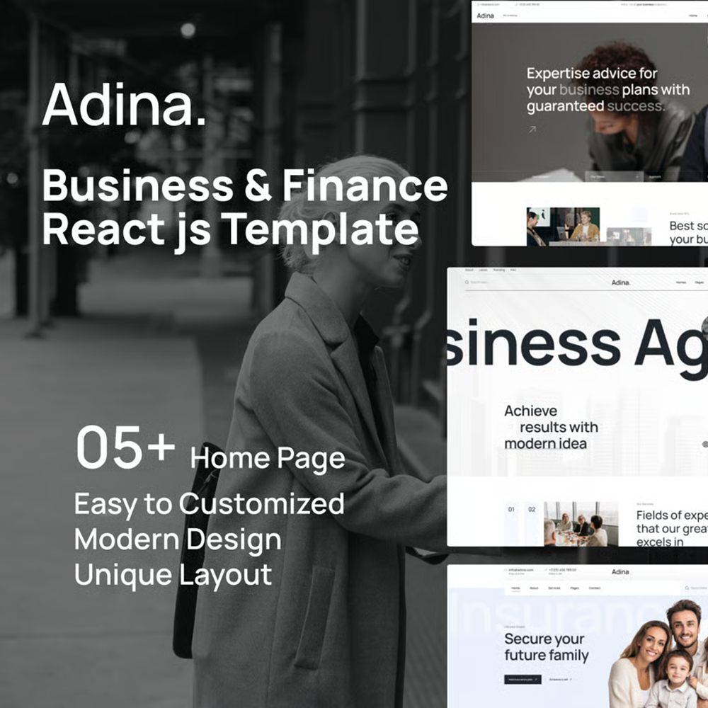 Adina – 商务金融类 React 网站模板