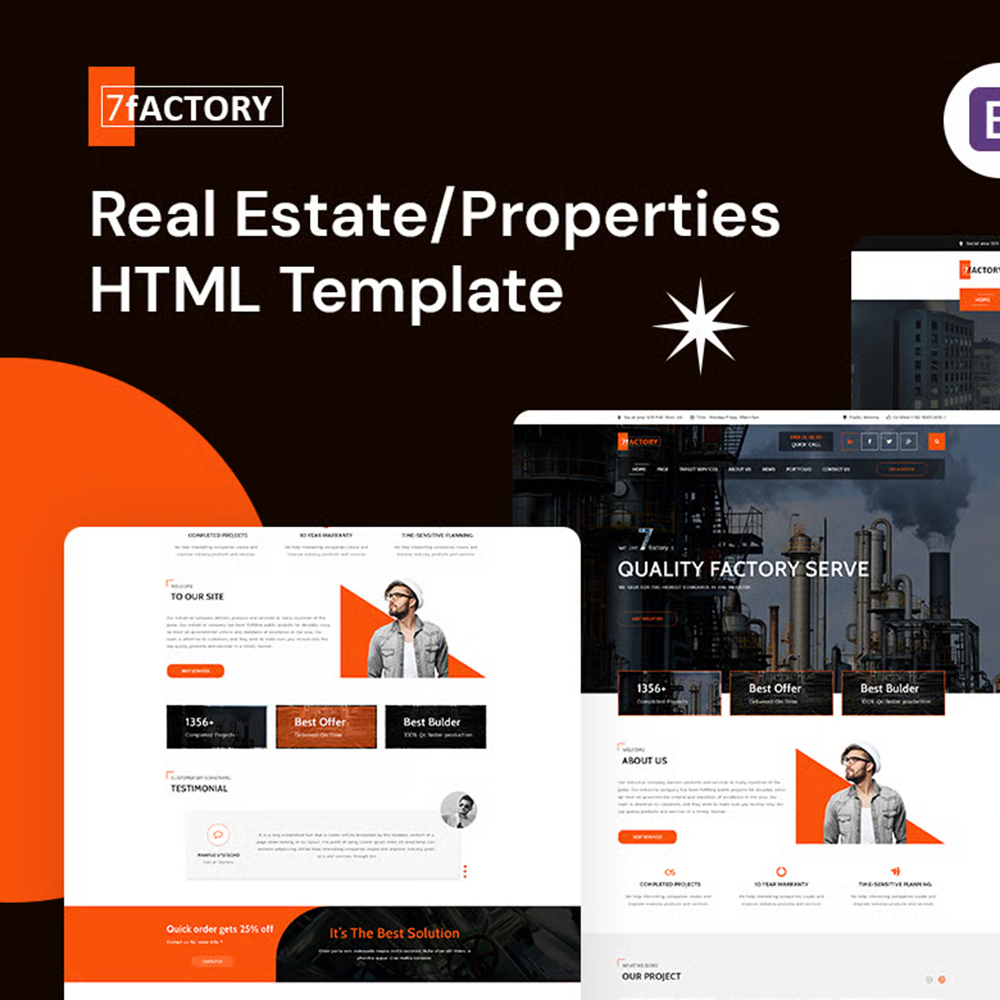 7fACTORY – 工业制造 HTML 模板