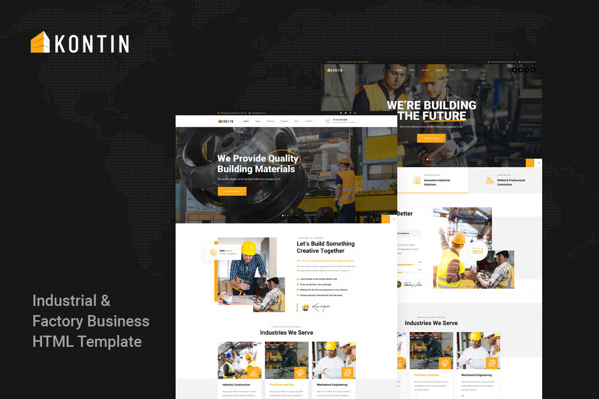 Kontin- 工业工厂商用 HTML 模板 Preview 1
