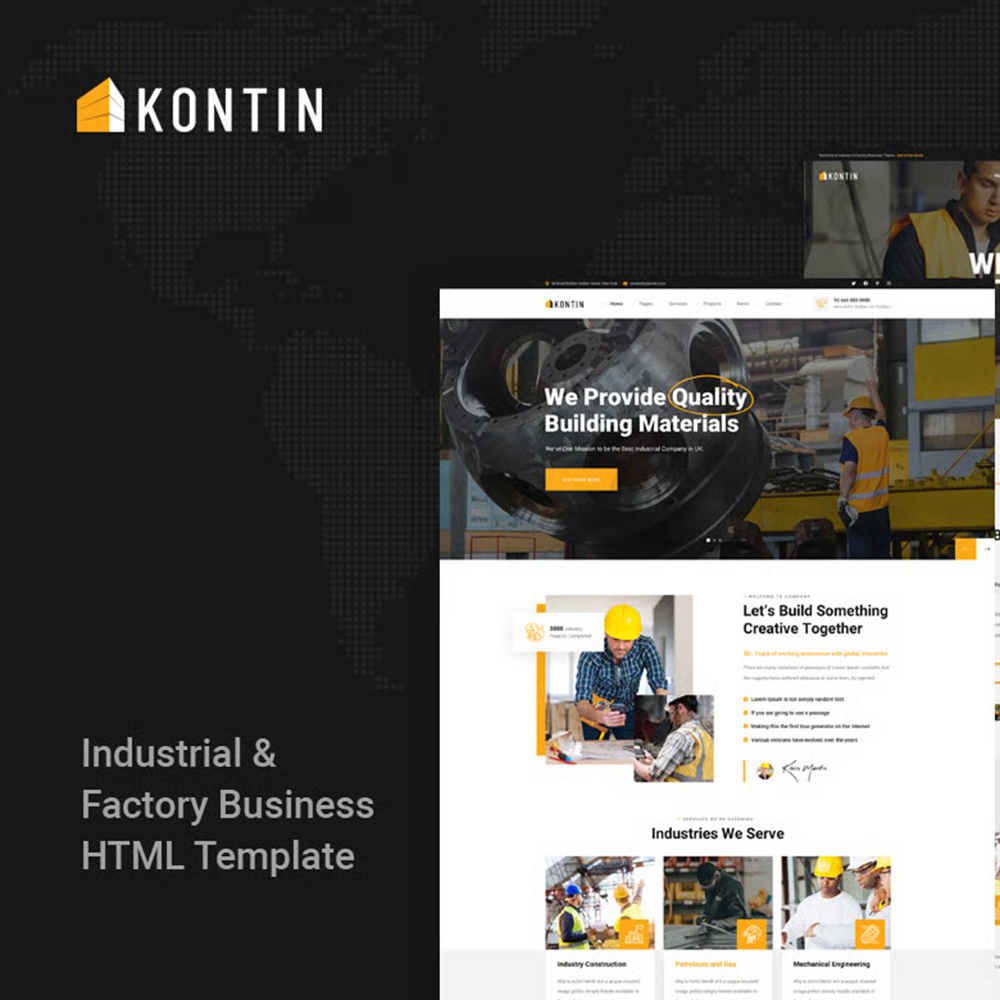 Kontin- 工业工厂商用 HTML 模板