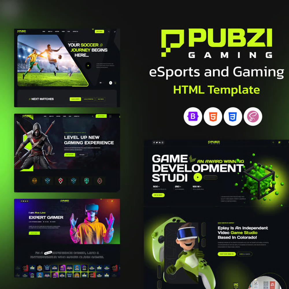 Pubzi — 电竞与游戏行业 HTML 模板