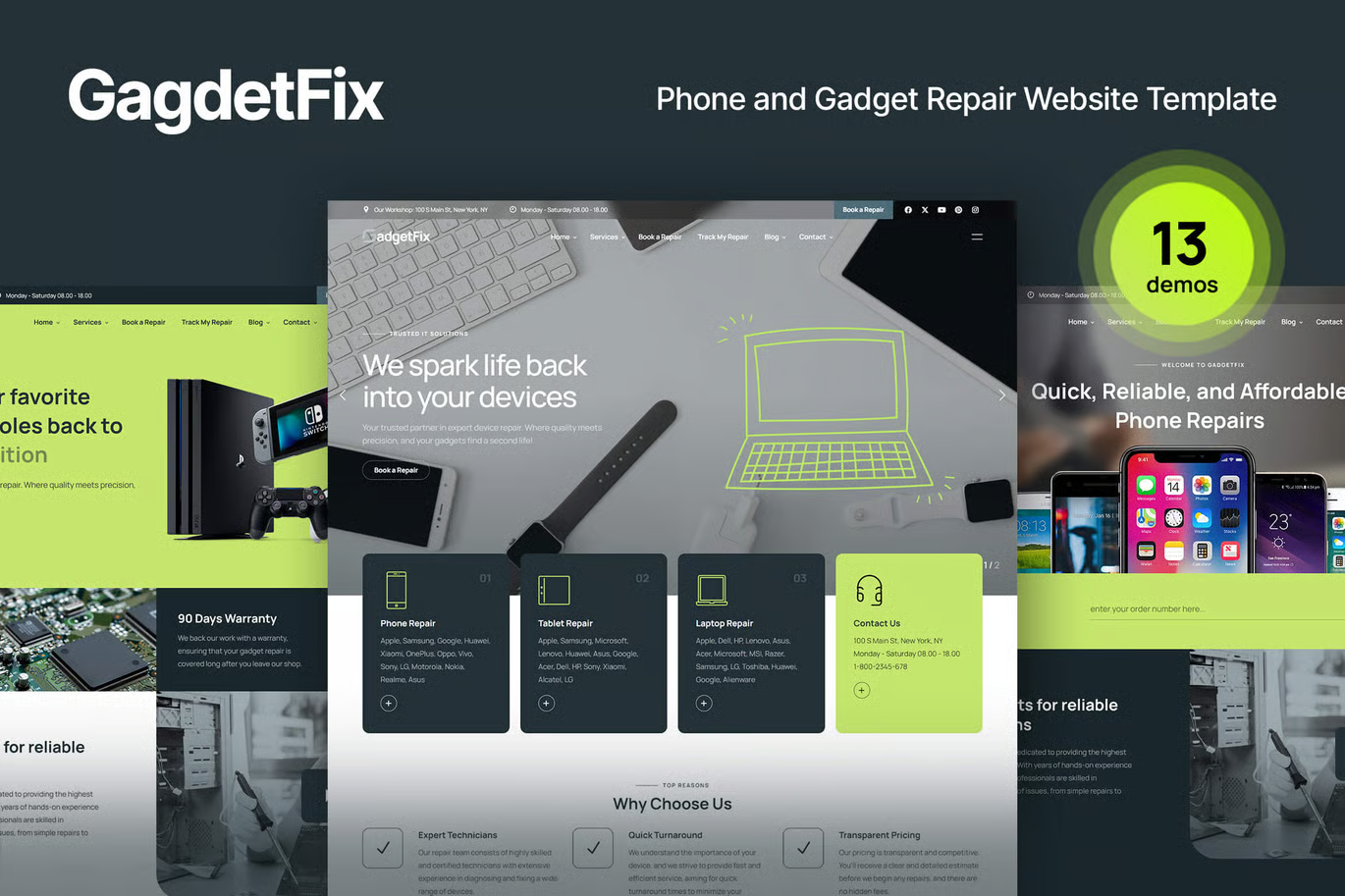 Gadgetfix-手机及数码设备维修服务 Bootstrap 模板 Preview 1