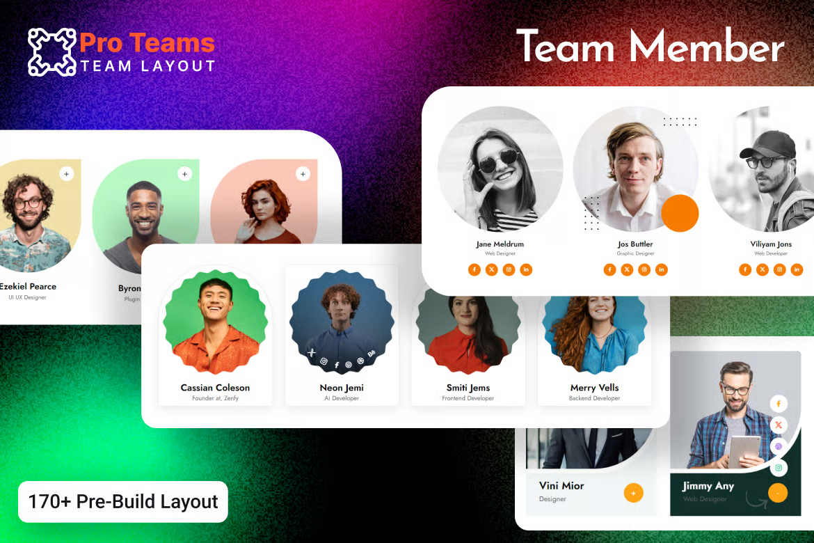 Pro Team – 团队成员展示布局 HTML 模板 Preview 1