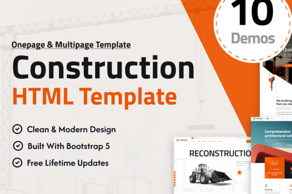 Construz — 建筑工程 HTML 网站模板