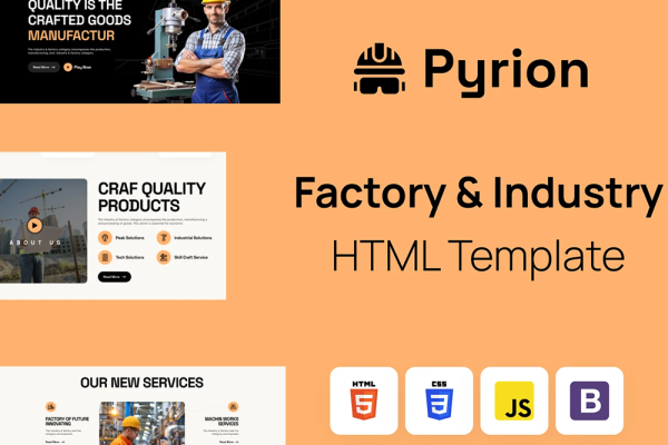 Pyrion -工厂工业类 HTML 网站模板