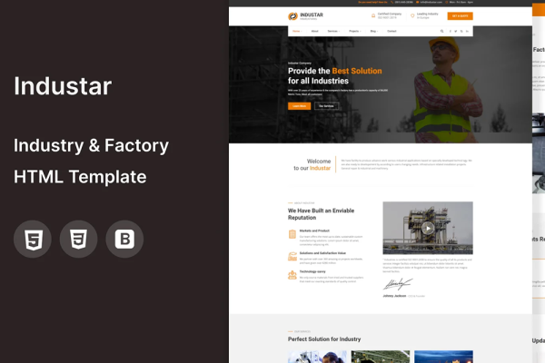 Industar – 工业工厂 HTML 网站模板