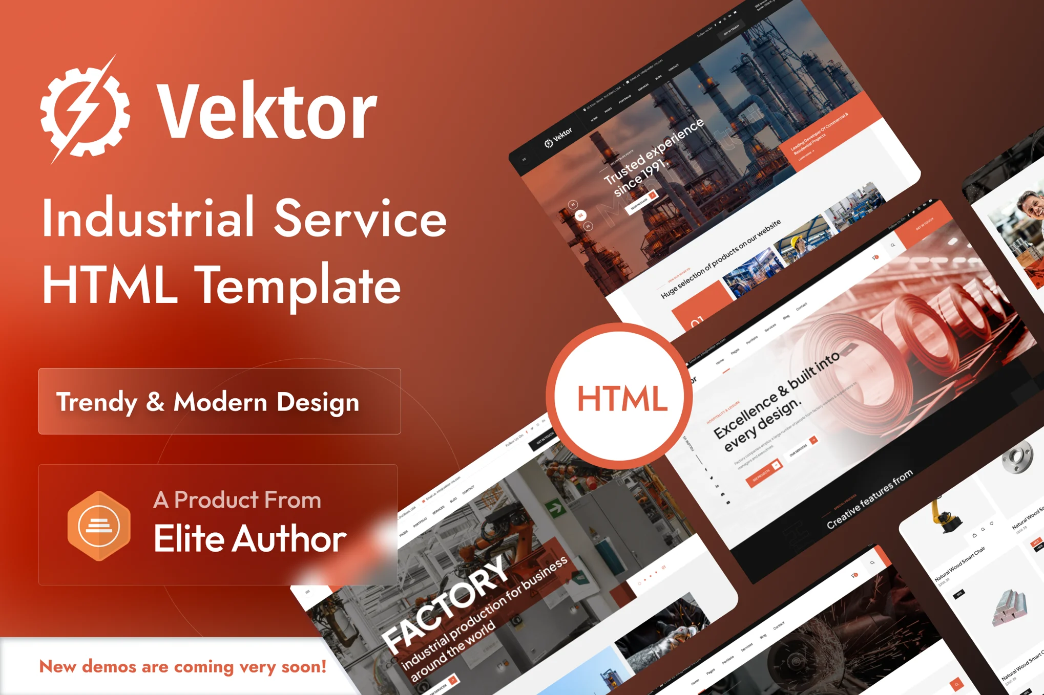 Vector – 工业服务 HTML 网站模板 Preview 1