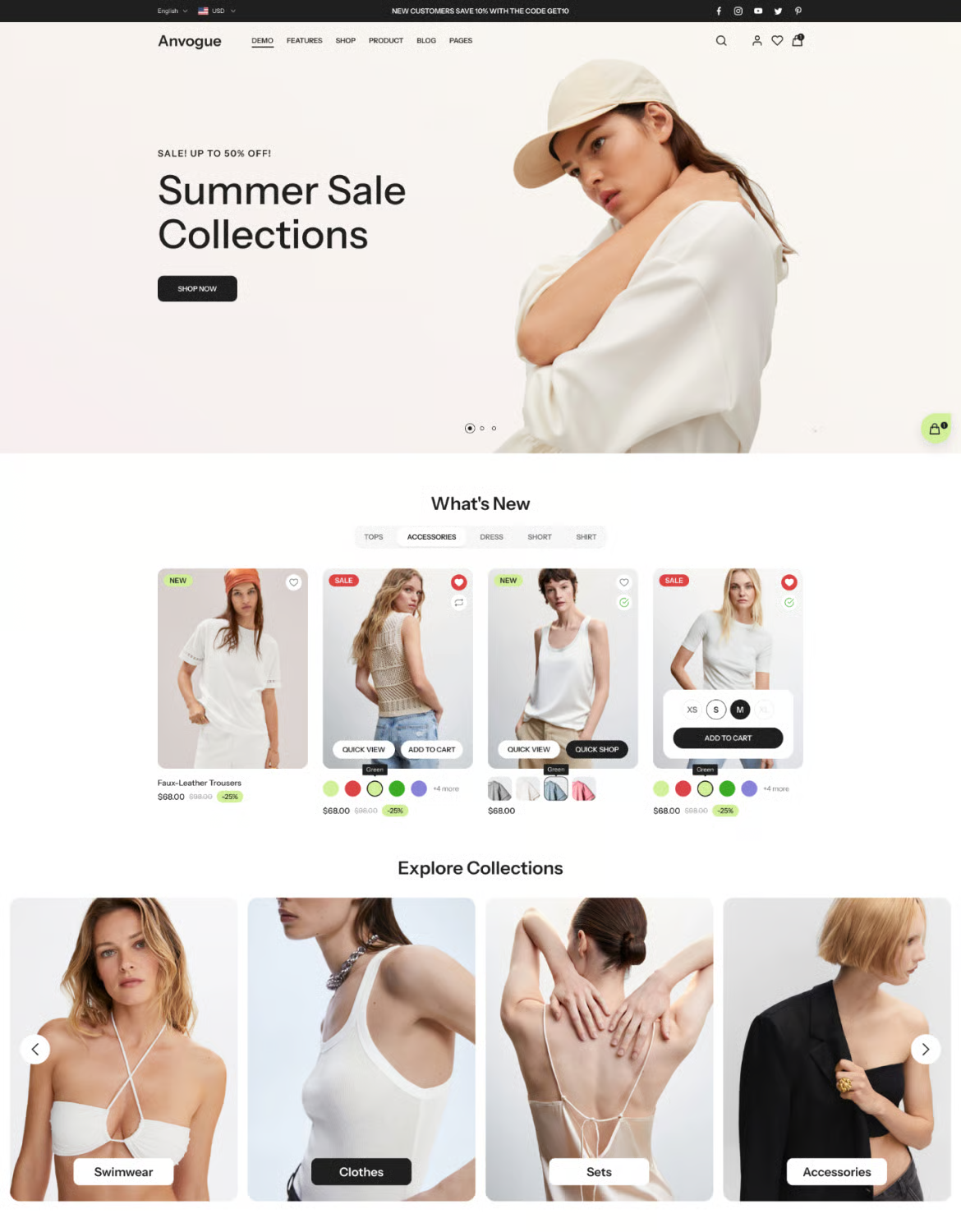 Anvogue-多用途电商 HTML 模板 Preview 1