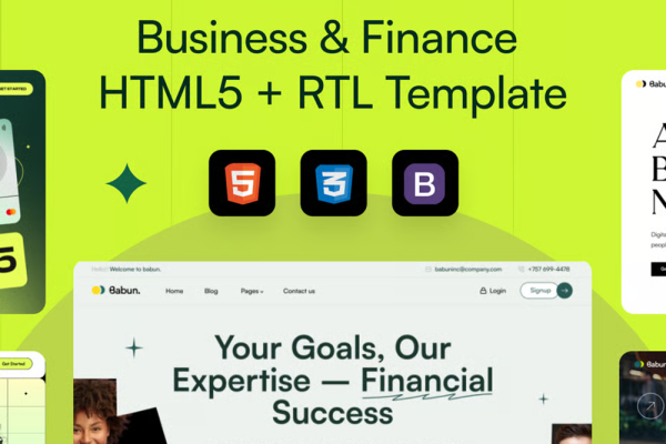 Babun – 商务金融类 HTML5 模板（支持 RTL 布局）