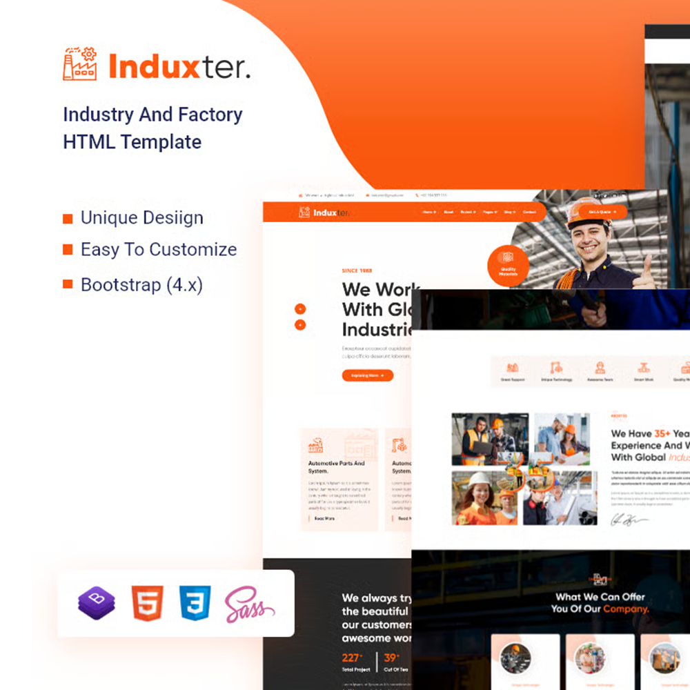 Induxter — 工业工厂 HTML 模板