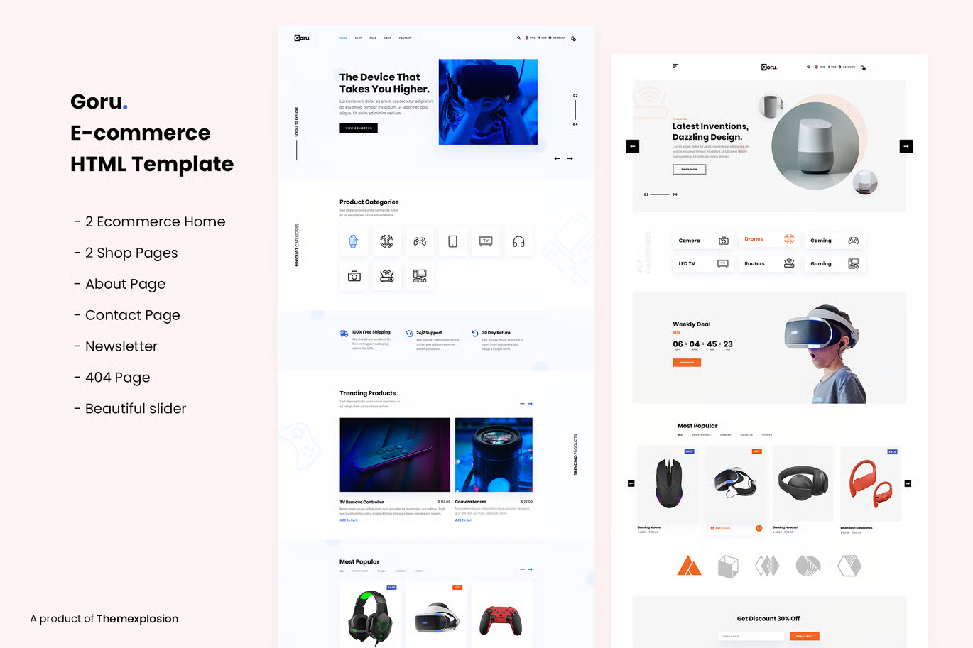 Goru – 电子产品电商 HTML 模板 Preview 1