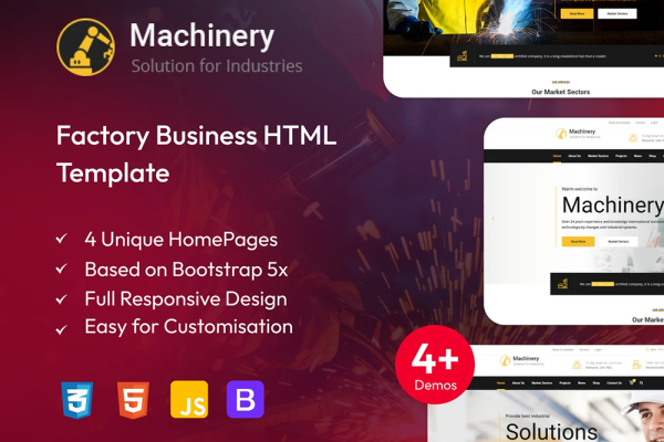 Machinery – 工厂制造企业 HTML 网站模板