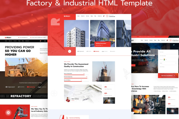 Mistri — 工厂工业类 HTML 网站模板