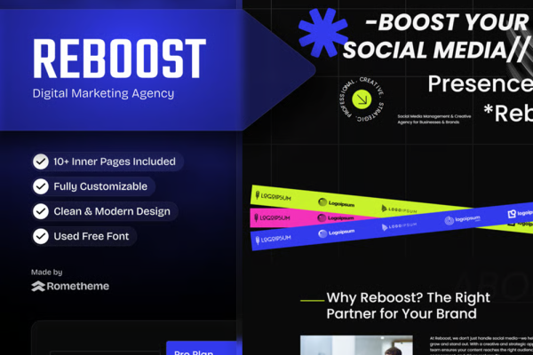 Reboost – 数字营销机构 HTML 网站模板