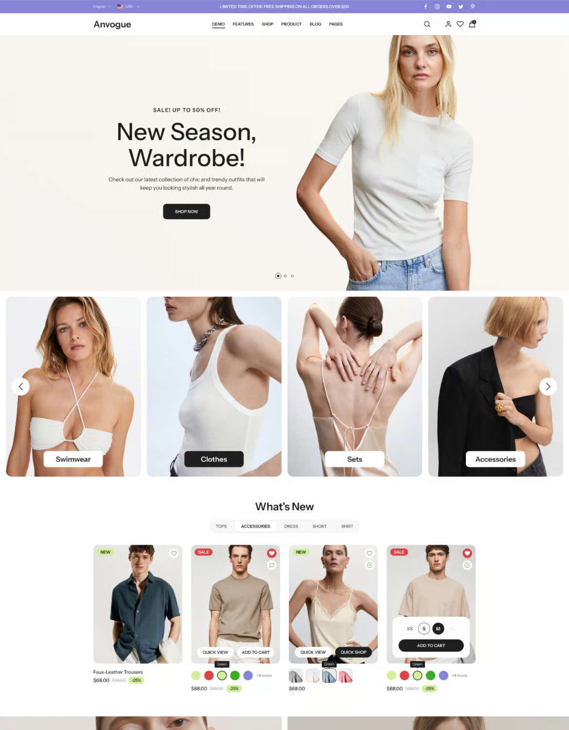 Anvogue-多用途电商 HTML 模板 Preview 4