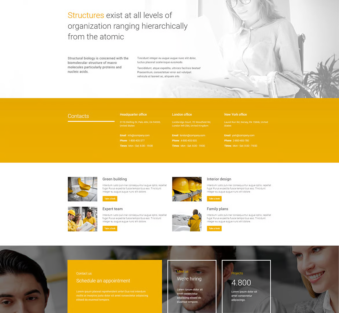 Yellow Business-建筑商业 HTML5 网站模板 Preview 2